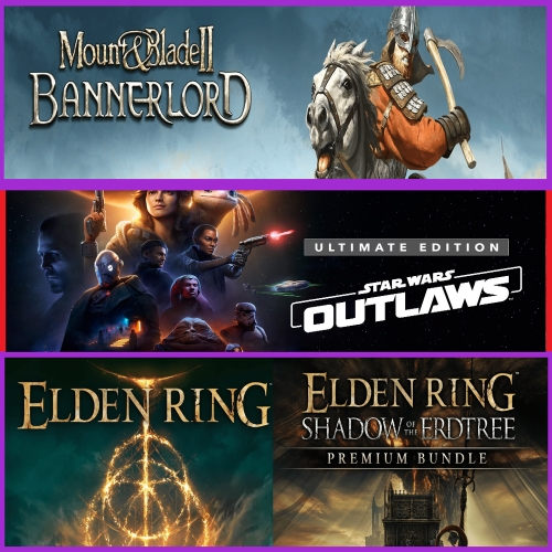  Mount  Blade II + Star Wars Outlaws + Elden R.